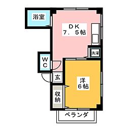 プログレス 3階1DKの間取り