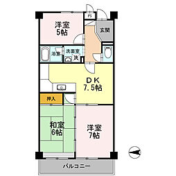 リヴィエールレジョン 3DKの間取図画像