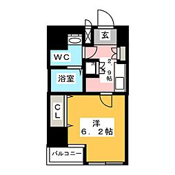 レオーネ金町 1Kの間取図画像