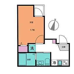 グランカーサ立石 1Kの間取図画像