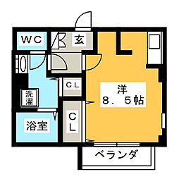 リバーサイドテラス青砥 ワンルームの間取図画像