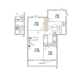 Tilios 3LDKの間取図画像