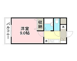 ソレアード 1Kの間取図画像