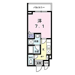 ライズ脇田町 B館 1Kの間取図画像