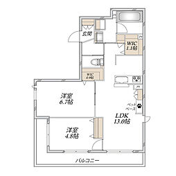 Bella casa 2LDKの間取図画像