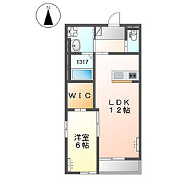 ボナール久保町 1LDKの間取図画像