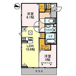 グランディール 2LDKの間取図画像