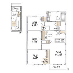 HEBEL MAISON DUO 3LDKの間取図画像