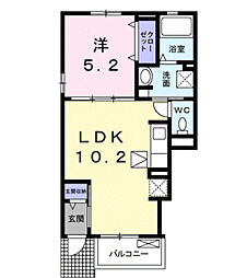 パークスクエアA 1LDKの間取図画像