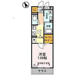 アルカンシェル 1Kの間取図画像