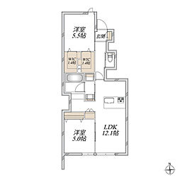(仮称)川越市的場メゾン 2LDKの間取図画像