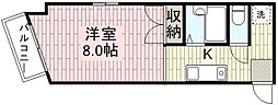 サウスヒル川越 1Kの間取図画像