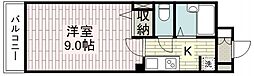 クラリスハイム 1Kの間取図画像