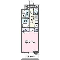 サニーサイドシーズン 1Kの間取図画像