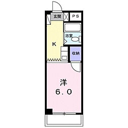 吉敷ビル ワンルームの間取図画像