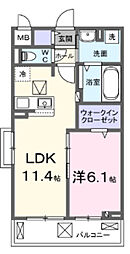 コリーヌ・ブリズIII 204号室 2階1LDKの間取り
