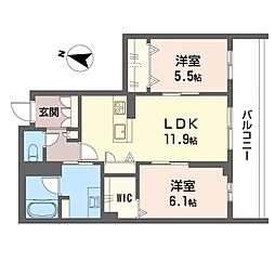 グレイス 2LDKの間取図画像