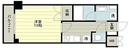ソライエアイル新河岸 1Kの間取図画像