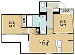 オリーブハウス新宿 2LDKの間取図画像