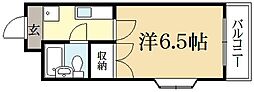 京福電気鉄道北野線 北野白梅町駅 徒歩15分の賃貸マンション 1階1Kの間取り