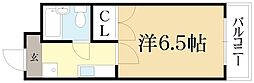 京福電気鉄道北野線 北野白梅町駅 徒歩15分の賃貸マンション 2階1Kの間取り