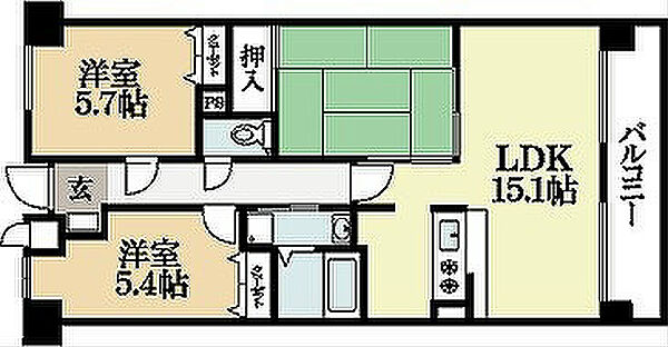 京都府宇治市木幡西浦(賃貸マンション3LDK・7階・67.96㎡)の写真 その2