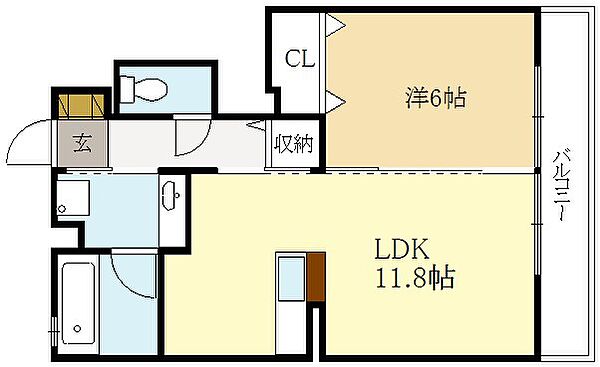 京都府宇治市木幡南端(賃貸アパート1LDK・1階・44.20㎡)の写真 その2