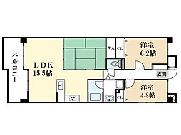 サンロイヤル新田辺アカデミア2号館 3LDKの間取図画像