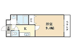 ジュネス・ド・ブランシェ 1Kの間取図画像