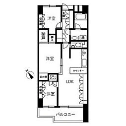 東京臨海高速鉄道りんかい線 品川シーサイド駅 徒歩7分の賃貸アパート 9階3LDKの間取り