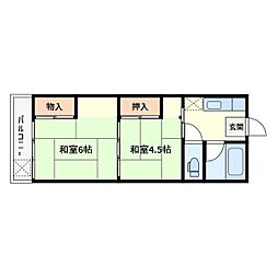 コーポすやま 2Kの間取図画像