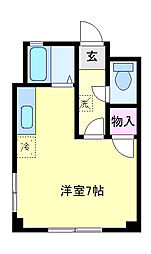 リライアンス ワンルームの間取図画像
