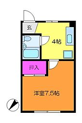 SKハイツ 1Kの間取図画像