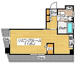フィフス・シーズン ワンルームの間取図画像
