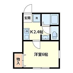 アロハマイ 1Kの間取図画像