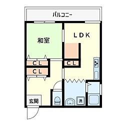 斎藤マンション 1LDKの間取図画像