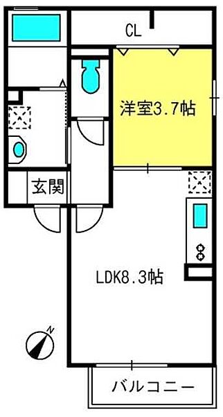 プレジールII ｜埼玉県さいたま市浦和区上木崎5丁目(賃貸アパート1LDK・2階・32.92㎡)の写真 その2