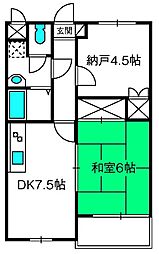 グリーンヒルアドバンス 2DKの間取図画像