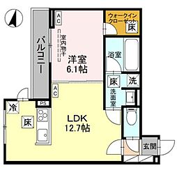 Noble raffiner北浦和 1LDKの間取図画像