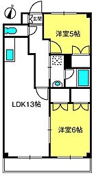 オーネスト 2LDKの間取図画像
