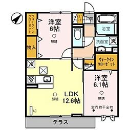 メイプルシャトー 2LDKの間取図画像
