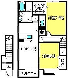 LM 2LDKの間取図画像