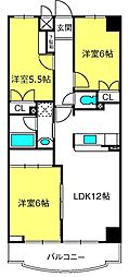 ヒルズ六本木弐番館 3LDKの間取図画像