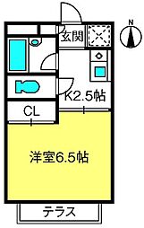 グローリアス栄和 1Kの間取図画像