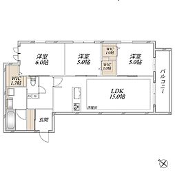 領家プライムコートII 3LDKの間取図画像