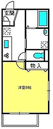 A-style 1Kの間取図画像
