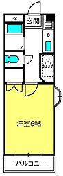モンホワイエ1 1Kの間取図画像