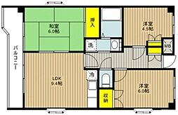 グランパレス堀口 3LDKの間取図画像