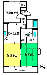 セジュールソフィア1 3DKの間取図画像