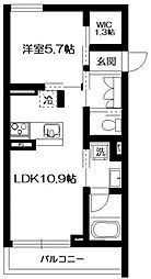 ヴィラデルソル 1LDKの間取図画像